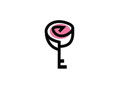Pink Rose Key Logo Template