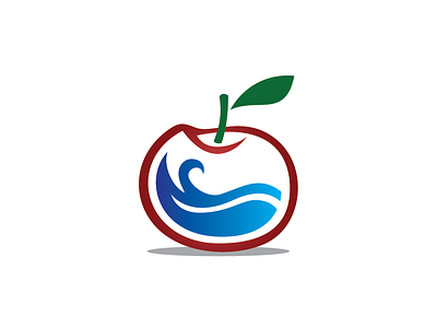 Watery Red Apple Logo Template apple design fresh fruit logo red template water