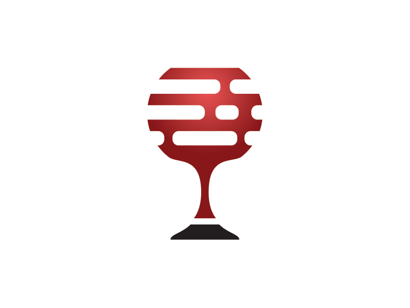 Стек лого. Wine Glass logo. Red Wine Design logo.
