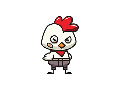 Chicken Kid Pants Logo 2d boy cartoon chicken design farm kid kids illustration logo pants template