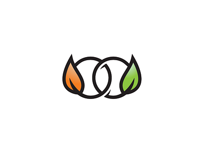 Connected Rings Leaf Logo