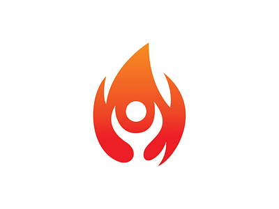 Hot Flame Man Logo Template