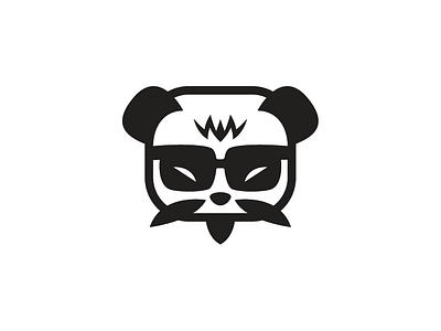 Panda Senpai Logo Template animal black china head panda panda logo pet sunglasses