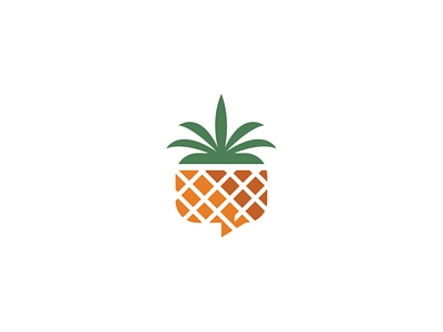 Pineapple Chat Logo chat logo fruit fruit logo messenger logo pineapple pineapple logo simple logo talk logo vector logo