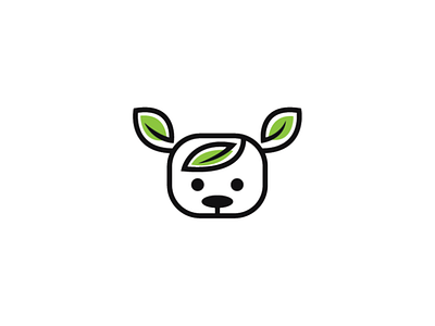Eco dog logo design dog logo ecology logo leaf logo