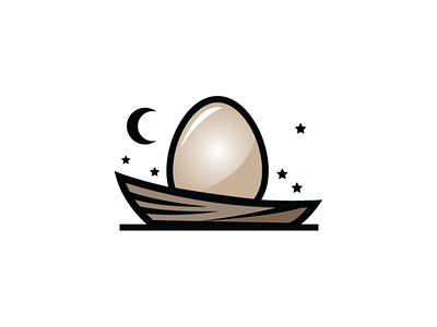 egg on boat logo design