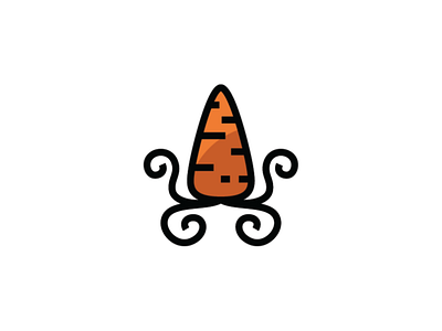 octopus carrot logo design