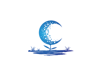 Crescent Moon Flower Logo