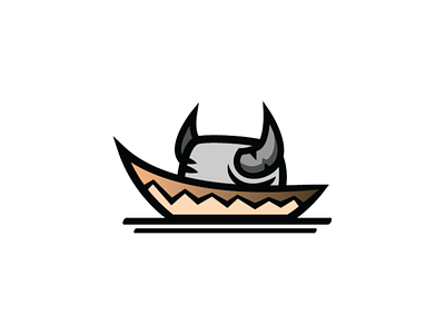 Viking helmet on boat logo boat logo creativelogo explorer logo logo logos ship logo viking helmet logo viking logo