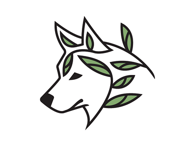 siberian husky logo dog husky leaf logo nature siberian