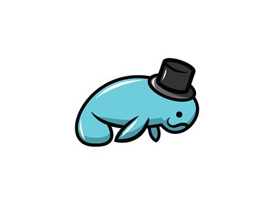 magician dugong logo dugong logo magic hat magician manatees