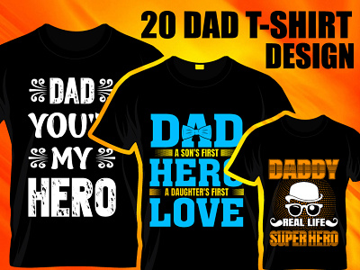 20 Dad T-Shirt Design Bundle dad doctor t shirt father day gamer t shirt design illustration vector