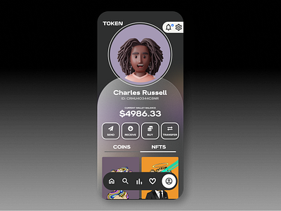 App design concept | User profile page for NFT wallet