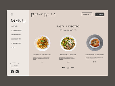 Restaurant website concept- Food Menu branding dailyui food menu ui website website design