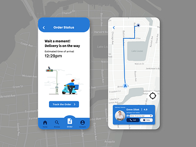 Location tracker concept for Food Delivery app design app app concept app design branding dailyui design food delivery location tracker ui