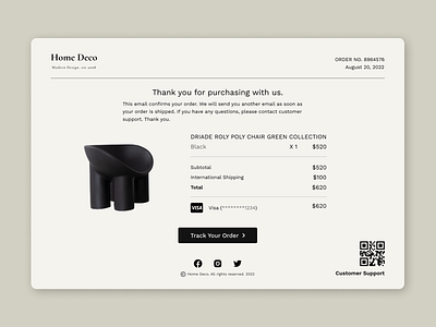 Email receipt concept for furniture store | UI design dailyui design email email receipt graphic design receipt ui