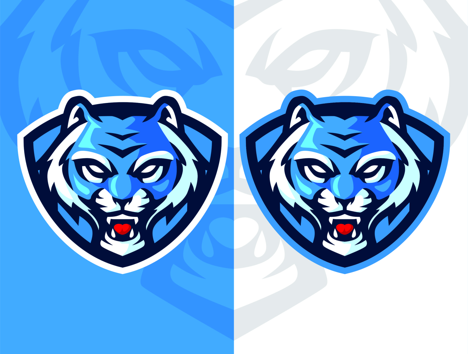 Ice blue tiger logo avaiable for purchase at Logoground website. Click in  the image for more infos! | Game logo design, Tiger logo, Logo design