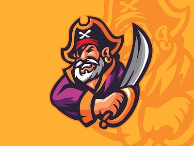 OLDMAN PIRATE MASCOT LOGO design graphic design logo logo design mascot mascot logo old pirate oldman pirate vector