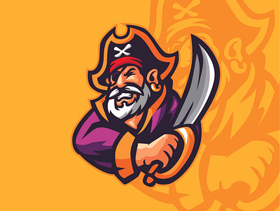 OLDMAN PIRATE MASCOT LOGO design graphic design logo logo design mascot mascot logo old pirate oldman pirate vector