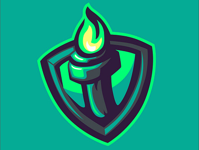 GREEN TORCH design fire graphic design logo mascot mascot logo torch vector