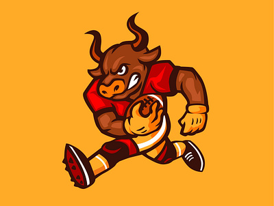 FUTBULL american futball bull design futball graphic design illustration logo mascot vector