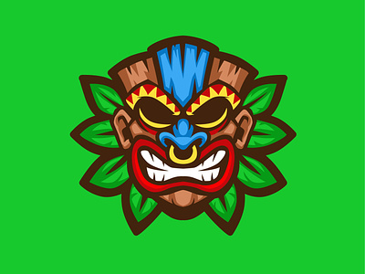 TIKI MASK design graphic design hawaiian illustration logo mascot mascot logo mask tiki mask vector