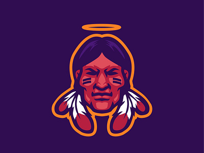 KOMANCHE cherokee design graphic design illustration indian indian logo indian mascot logo mascot mascot logo native vector