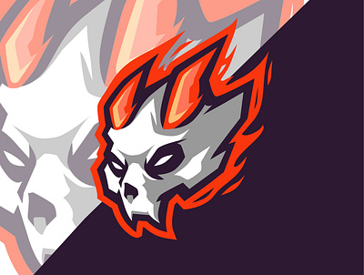 DEVIL esport mascot logo design devil fire graphic design illustration logo mascot mascot logo oni skull vector