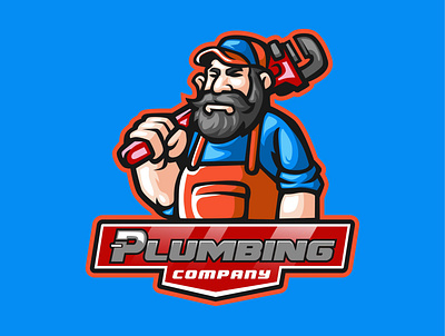 PLUMBER MAN MASCOt LOGO cleaning design graphic design illustration logo mascot mascot logo plumber plumber mascot plumbing vector