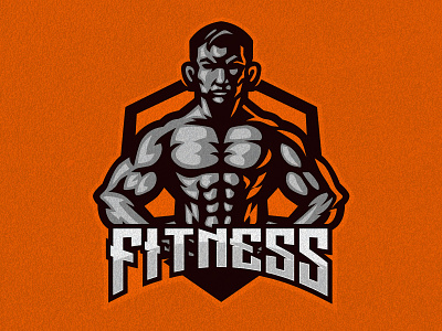 FITNESS gym mascot logo