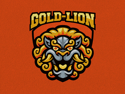 GOLD LION design graphic design illustration lion logo mascot mascot logo vector