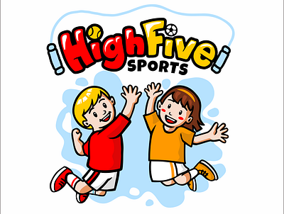 HighFive Sports branding design graphic design illustration kids kids logo logo mascot mascot logo sport logo vector