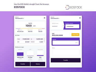 EOSTOCK app branding design flat graphic design ui ux web