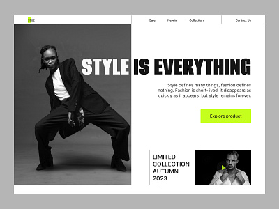 Style is everything (hero screen) black and white clothing selection clothing store design hero screen landing store style ui uiux
