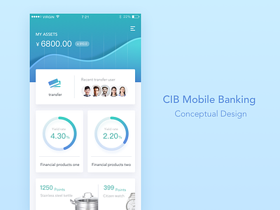 Mobile Banking Conceptual Design app banking mobile ui