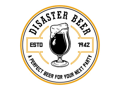 DISASTER BEER banner design logo design t shirt design visiting card