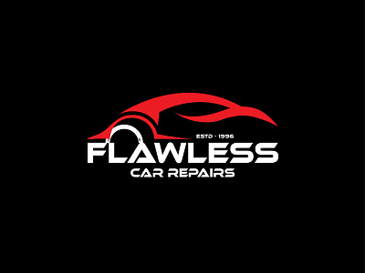 Flawless Car Repairs Logo banner design illustration letterhead logo design t shirt design visiting card design