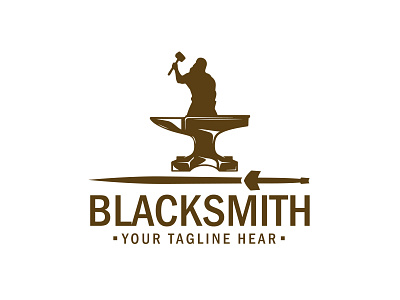 Blacksmith Logo banner design illustration lettrhead logo design t shirt design visiting card design