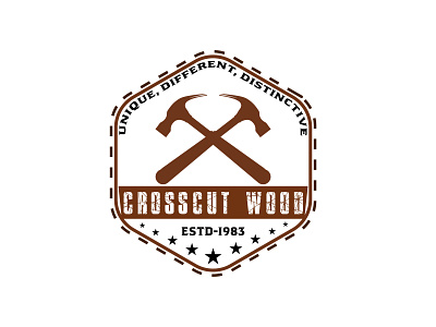 Crosscut Wood Logo Design banner design illustration letterhead logo design t shirt design visiting card design