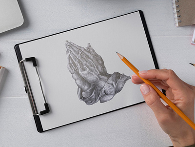 Praying Hands draw drawing illustration template