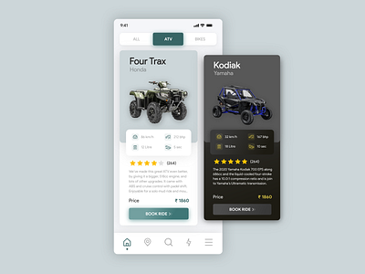 Booking - Long cards atv cards clean dark ui dribbble light ui