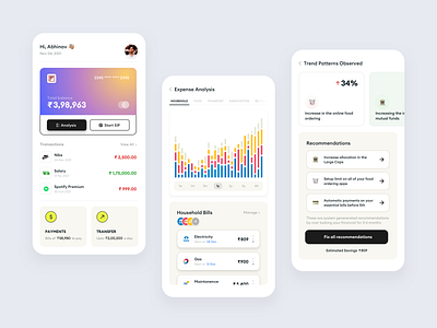 Banking Your Dailies bank cards clean daily design finance light simple ui
