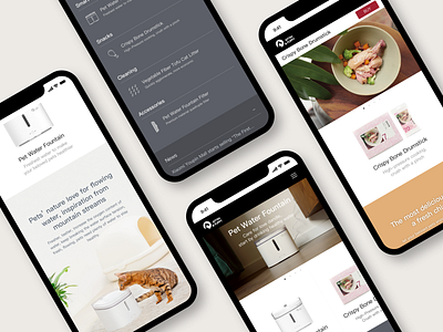 Webpage on mobile screens branding design homepage mobile mobile screen pet ui ux web web design website