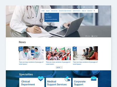 Hospital website concept hospital html css medical responsive uidesign webdesign