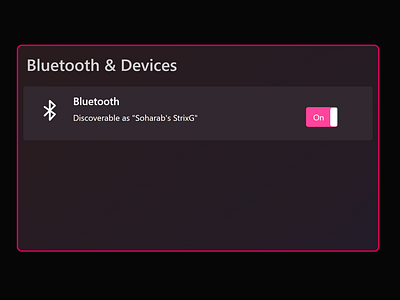 Windows 11 Bluetooth settings in Bootstrap