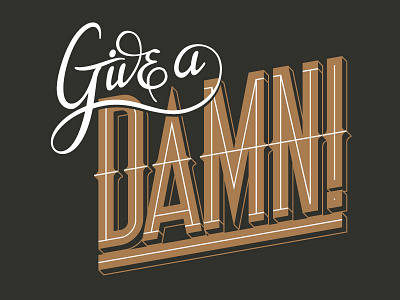 Give A Damn! block letters capital letters damn lettering type