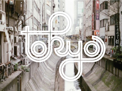 Tokyo type curves japan lettering linework loops round shibuya tokyo typography
