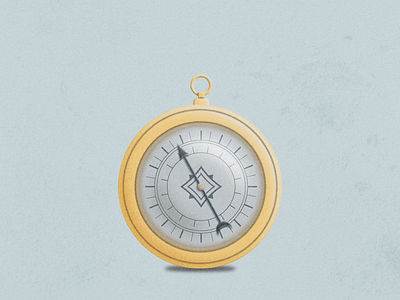 Campin' Compass clock compass gold illustration jewelry retro texture vector vintage