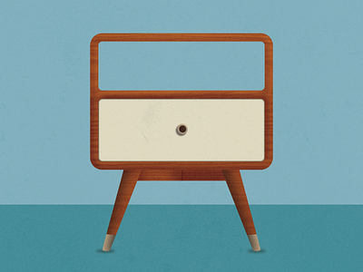 Retro End Table century diego furniture illustration mid retro san vector vintage wood