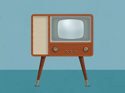 Retro Television century diego furniture illustration mid retro san television tv vector vintage wood